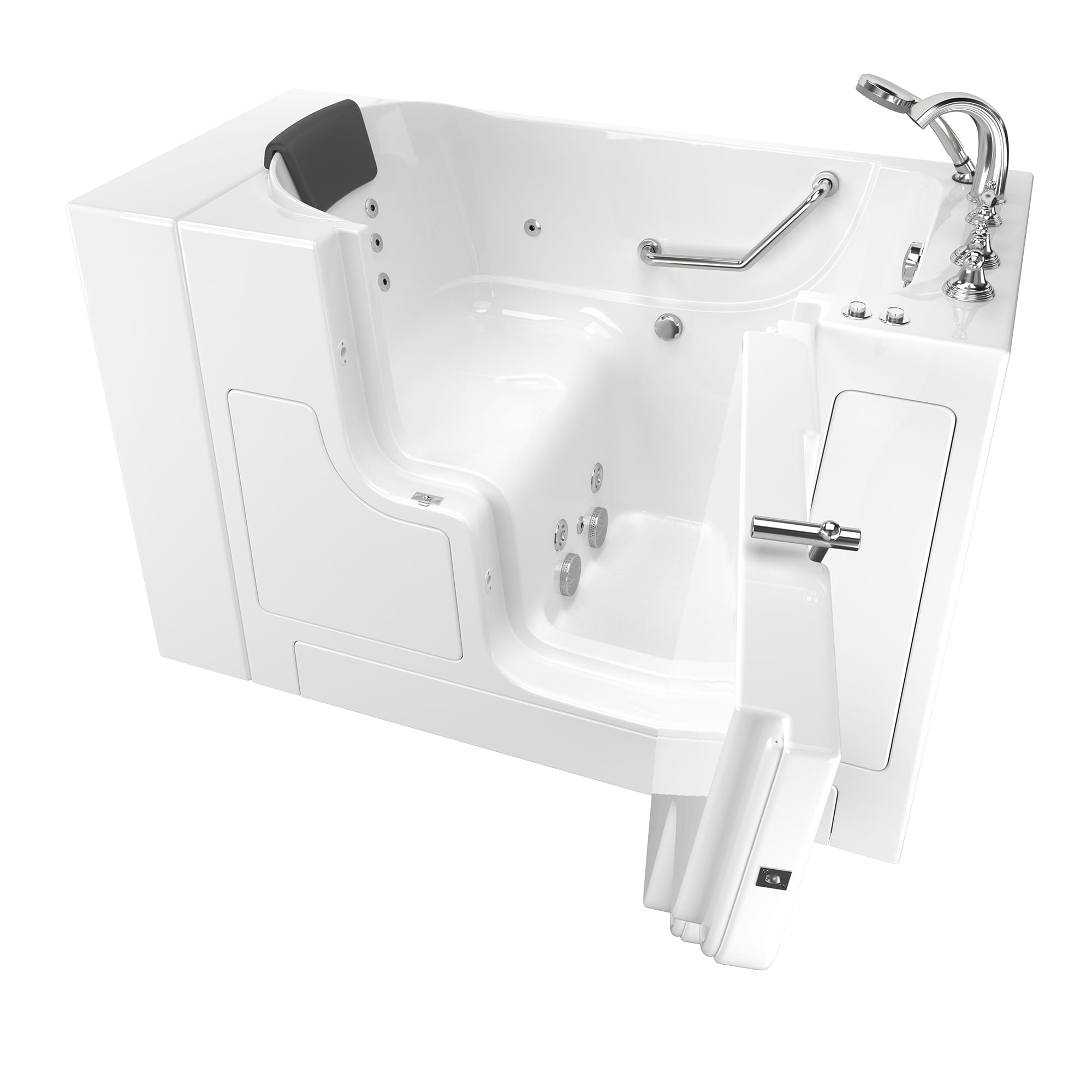 Gelcoat Premium Series 30 x 52 -Inch Walk-in Tub With Whirlpool System - Right-Hand Drain With Faucet
